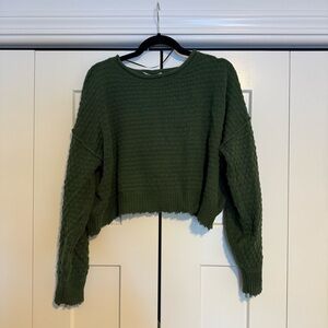 Double Zero Forest Green Cropped Sweater
